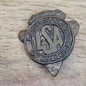 Vintage antike 1920er Lone Scouts of America LSA BSA Metall Mitgliedschaft Anstecknadel - Bild 1 von 3