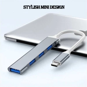 Mini 4 Ports USB C Hub Type C to USB 3.0 Hub Adapter For PC Mac Phone MacBook - Picture 1 of 6