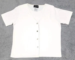 Sag Harbor ~ Suéter de manga corta para mujer ~ Talla pequeña ~ Blanco  - Imagen 1 de 7