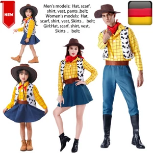 Karneval Toy Story Woody Erwachsene & Kinder Cowboy Kostüm Party Cosplay Outfits - Bild 1 von 29
