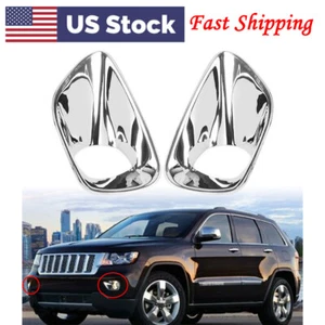 Front Fog Lamp Light Cover Chrome Trim For Jeep Grand Cherokee 2011-2013 2012 - Picture 1 of 6