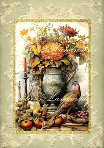 Vintage Autumn Harvest Reproduction Cotton Fabric Quilt Block Multi-size - Picture 1 of 1