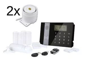 Alarmanlagen-Set Drahtloses GSM Alarmanlage Hausalarm + 2x externe Sirene, sw - Bild 1 von 1
