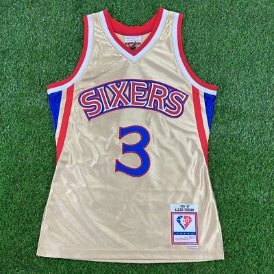 Camiseta Allen Iverson Philadelphia 76ers 75 aniversario Gold Swingman 1996-97 Foto 1 de 4