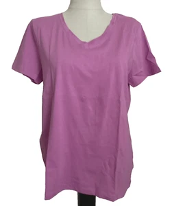 TIME AND TRU ORCHID BLOOM RELAXED FIT CORE V-NECK SHORT SLEEVE TEE SHIRT SZ 3XL* - Picture 1 of 8