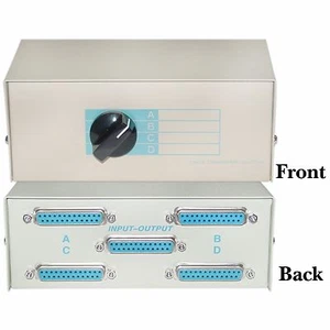 DB25 Female  ABCD 4 Way Switch Box 4-PORT 40D3-17604 - Picture 1 of 1