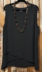 Chico’s Tulia Tank Long Layering Tank Sleeveless Blouse ChIffon Sz 3 - Picture 1 of 11