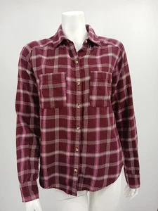 Hollister Damen Flanell Top Burgunderrot Rosa Kariert Größe M - Bild 1 von 9