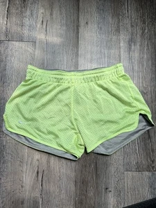 Women’s Nike Mesh Running Shorts | Size XS | Yellow Green | Activewear - Picture 1 of 9