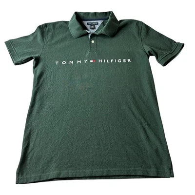 Tommy Hilfiger Kids Polo Shirt XL (20) Green Short Sleeve Logo Top - Image 1 of 4