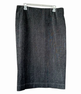 Falda Lápiz Akris Punto Negra Denim Cintura Alta Oficina Negocios Ropa EE. UU. Talla 12 - Imagen 1 de 6