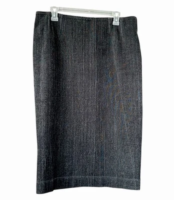 Falda Lápiz Akris Punto Negra Denim Cintura Alta Oficina Negocios Ropa EE. UU. Talla 12 Foto 1 de 4