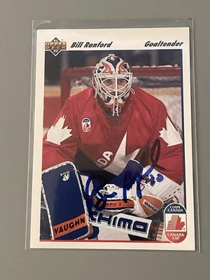1991-92 Upper Deck Bill Ranford Canada Auto Signed Autograph Oilers - Image 1 of 2