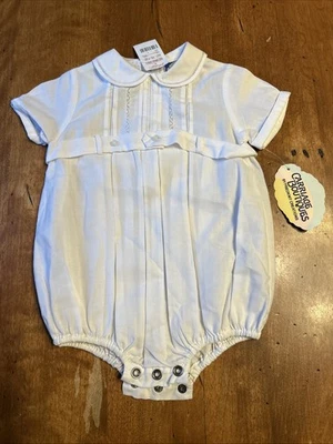 Mameluco blanco vintage Carriage Boutique, 9 meses nuevo con etiquetas Foto 1 de 4