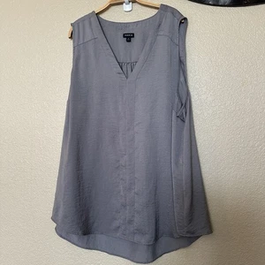 Tanque sin mangas azul/gris tórrido 4 4xl plateado cuello en V talla grande - Imagen 1 de 3
