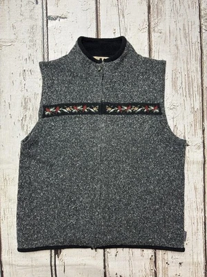 Woolrich Charcoal Heather Cardinal Bird Women's 13609 Full Zip Sweater Vest - M - Image 1 of 4
