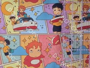 Custom 100% Cotton Woven Fabric Anime Ponyo by the 1/4 Yard 9x56 - Picture 1 of 2