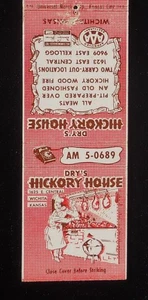 1950s Dry's Hickory House Meats All Pit-Prepared 1625 E. Central Wichita KS MB - Picture 1 of 2