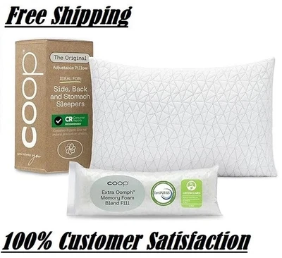 Coop Home Goods Original Adjustable Pillow, Queen Size Bed Pillows for Sleeping,