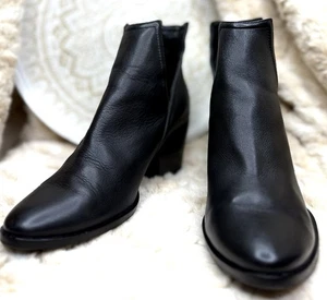 Jo Mercer Leather Cut Out Ankle Boots Black Block Heels Women’s Shoes SIZE 40 - Picture 1 of 23