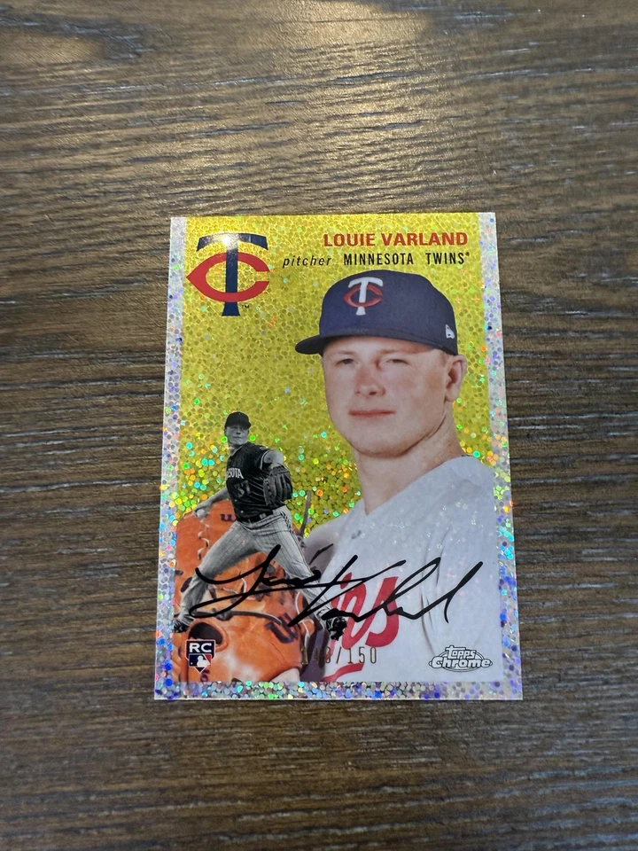2023 Topps Chrome Platinum #115 Louie Varland Speckle Refractor #/150 - Image 1 of 2