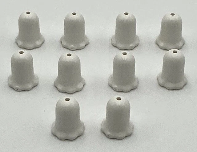 Lego 10 New White Plant Flower Bells Shaped with Small Pin Holes Parts - Image 1 of 1