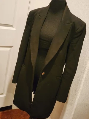 Jaqueta ZARA Feminina Tamanho XL Blazer com Peito Duplo Preta Ajuste Oversized - Imagem 1 de 4