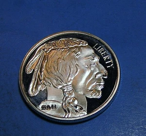 1 oz .999 fine Buffalo Indian Head Round Sunshine Mint SMI- Mint Mark 81 - Picture 1 of 8