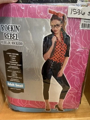 Rockin’ Rebel Adult Costume Small (2-4) 4pc 1950’s - Image 1 of 3