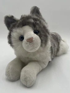 SMOKEY Douglas Plush 18" Gray Stuffed Animal CAT Grey White Kitty Cuddle Tabby - Picture 1 of 9