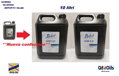 10 LT ROLOIL 2T SYNT-S OLIO MISCELA 100% SINTETICO JASO FD API TC+++ ISO L-EGD