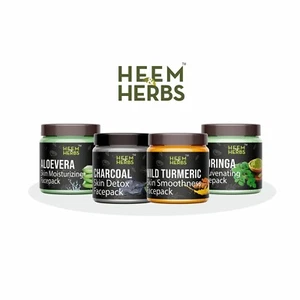 HEEM & HERBS Aloevera Charcoal Wild Turmeric Beetroot Face Pack 100 grams - Picture 1 of 11