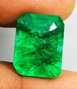 Natural Colombian Green Emerald 12.25 Ct Emerald Cut Loose Gemstone CERTIFIED - Picture 1 of 5