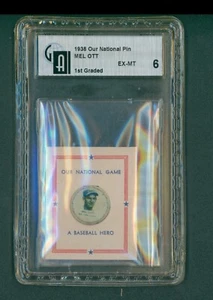 1938 Our National Baseball Pin - #22 Mel Ott, GAI 6 EXMT - Picture 1 of 2