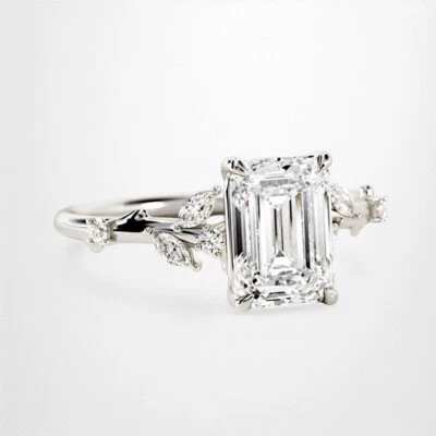 950 Platin Diamant Ring 2,30 ct Smaragdschliff IGI-zertifiziert Laborgefertigt - Bild 1 von 4