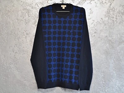 Vintage BRIONI Italy Wool Monogram Mens Sweater Long Sleeve dark blue Size - XL - Image 1 of 4