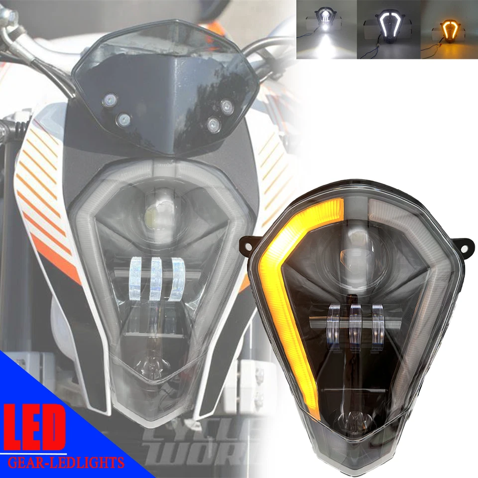 适用于 KTM Duke 390 250 200 125 2011 - 2019 LED 车头灯转向信号灯带 DRL — 第 1/4 张图片