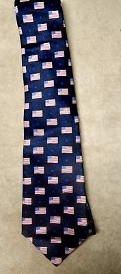 Corbata Stonehenge de seda roja blanca azul bandera americana para hombre Foto 1 de 4