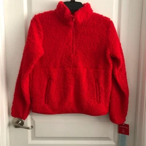 Wondershop Kids' Red Faux Shearling Half Zip-Up Pajama Pullover, XL, Valentine's - Picture 1 of 5