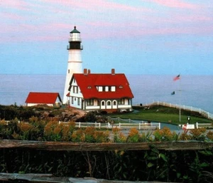 OLDEST in Maine 1st Prez Portland Head Light Cape Elizabeth Lighthouse Postcard - Picture 1 of 3