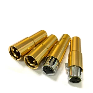 2pair Pure Copper Gold Plated XLR Connector Audio Cable XLR Plug Male & Female - Picture 1 of 8
