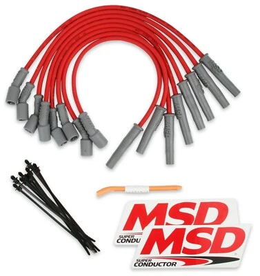Cables de bujía de encendido rojo MSD 31639 8,5 mm Ford F-150 Raptor 2010-2014 6,2 L Foto 1 de 4