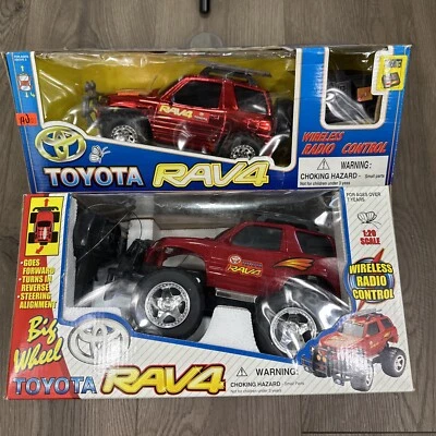 Rare Vintage Big Wheel Toyota Rav4 RC Car Lot of 2 Cars 1:20 Scale Kmart 90's - Image 1 of 4