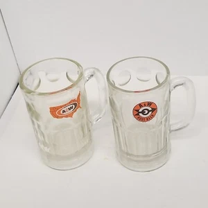 Vintage A&W Root Beer Heavy Glass Mug Lot of 2, Nice Shape - Picture 1 of 6