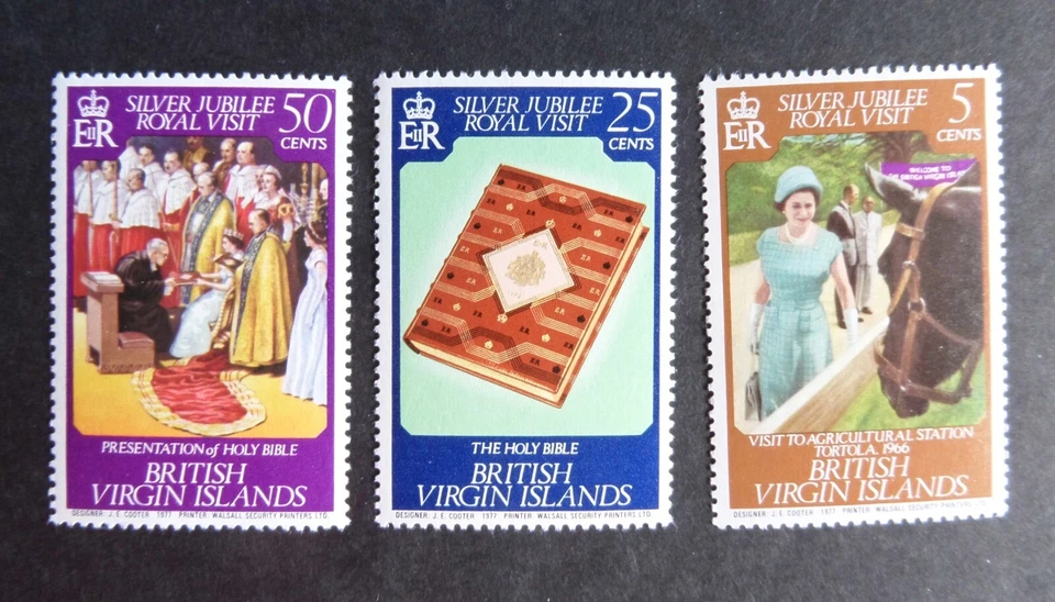 Islas Vírgenes Británicas BVI 1977 Jubileo de Plata Visita Real MNH UM sin montar como nuevo Foto 1 de 1