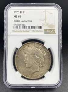 1923-D Peace Silver Dollar MS64 Bellas Collection  - Picture 1 of 4