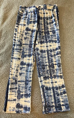 Lucky Brand Women's Soft Blue White Tie Dye Drawstring Lounge Pants Size XS - Image 1 of 4