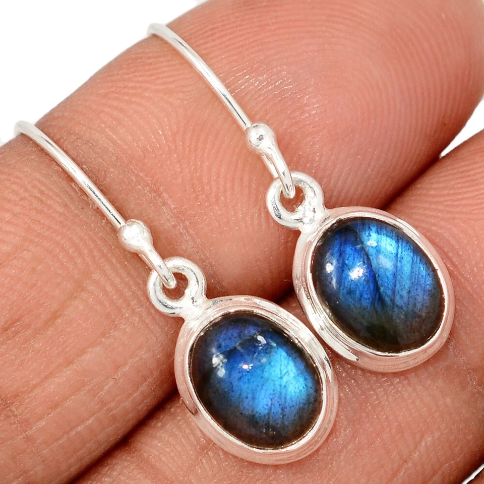 Labradorita Natural - Pendientes de Plata de Ley 925 de Madagascar Joyería CE47535 Foto 1 de 1