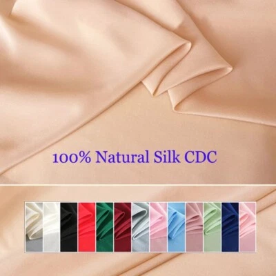39 Inch X 45 Inch Quality Natural Silk CDC Fabric For Gown 100 Pure Silk Crepe - Image 1 of 4