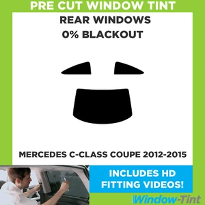 For Mercedes C-Class Coupe 2012-2015 Pre Cut Window Tint Rear 0% Blackout Film - Picture 1 of 10